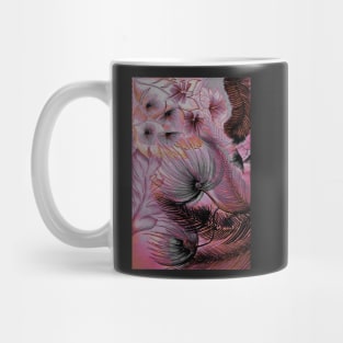 LARGE ART  PURPLE PINK TROPICAL FLOWERS PALM FERNS TRIFFIDS DECO POSTER Mug